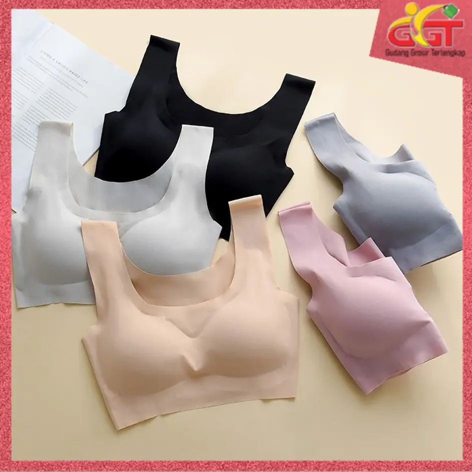 GGT Bra Wanita Seamless Tanpa Kawat 6843 Pakaian Dalam BH Polos Wanita