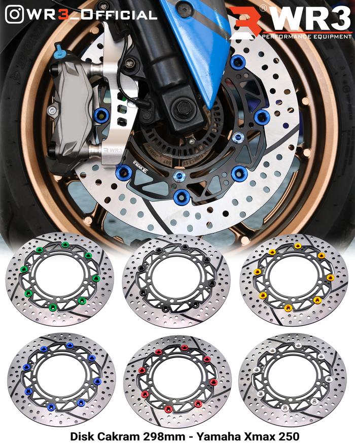 Gambar Disk Brake Cakram Piringan Depan WR3 Xmax 250 298mm / Nmax Aerox 260mm - Xmax H,Hitam dari WR3 Kota Administrasi Jakarta Barat Tokopedia