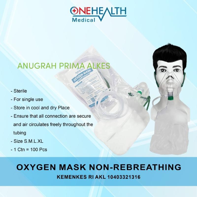 Onehealth Non Rebreathing Masker Oksigen  - Oxygen Bayi Dewasa Anak 0