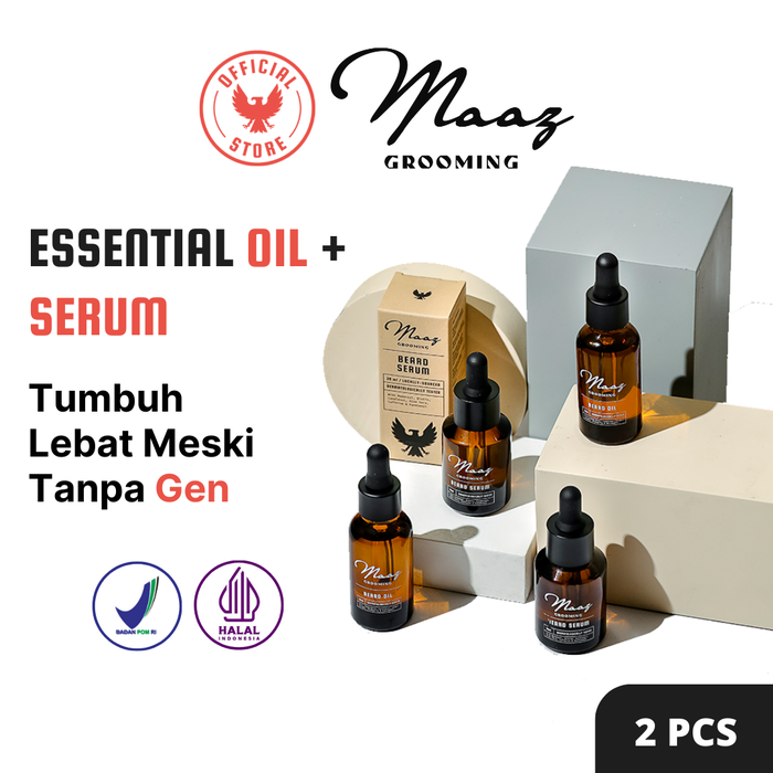 Gambar Beard Serum & Oil Bundle MAAZ: Booster pertumbuhan janggut tanpa gen dari Maaz Grooming Kota Tangerang Tokopedia