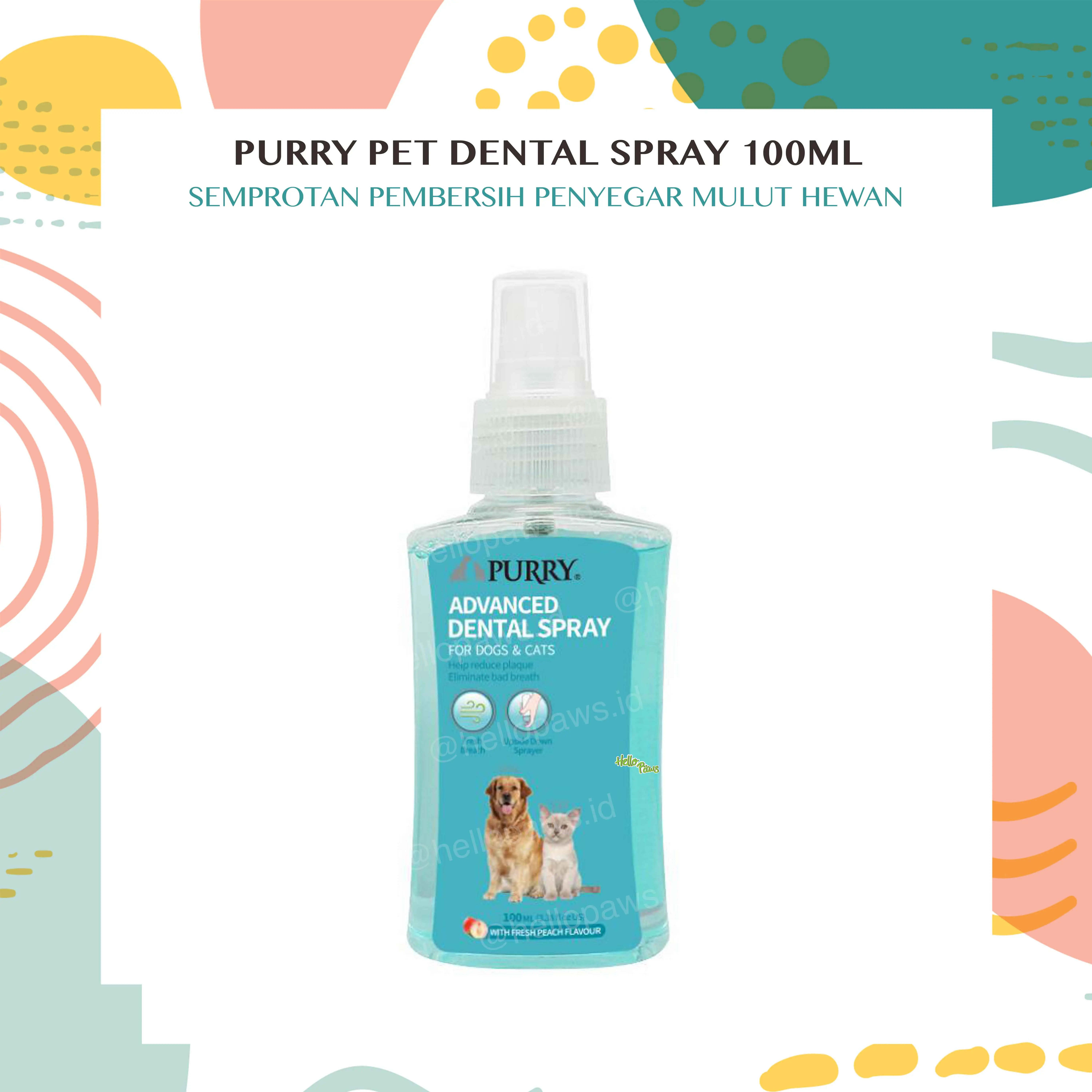 Purry Pet Dental Spray 100ml - Pembersih Penyegar Gigi Mulut Hewan