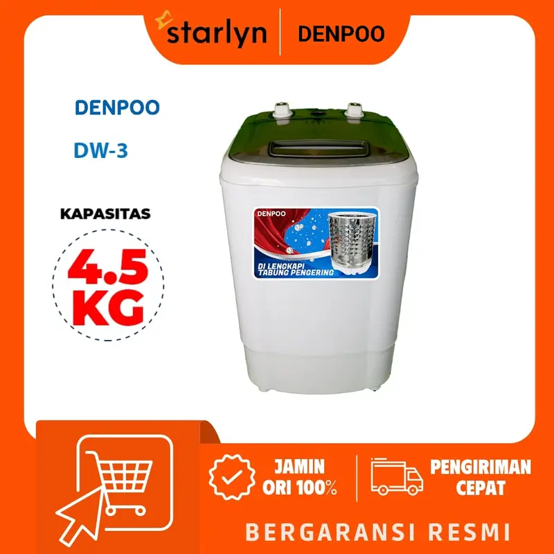 Denpoo Mesin Cuci Portable DW-3 / DW3 4.5kg 0