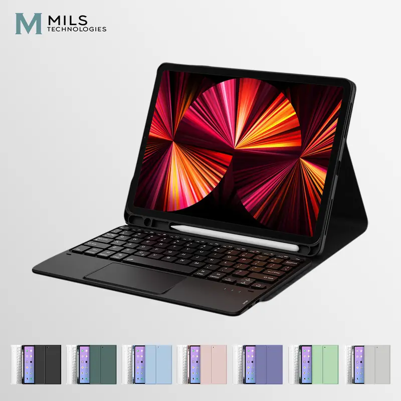 MILS Touchpad Keyboard Case for iPad 5 6 7 8 9 10 10.2 10.5 10.9 Air 3 4 5 Pro 11 12.9 13 2018 2020 2021 2022 2024 M1 M2 M4 - MC01TPKB 0