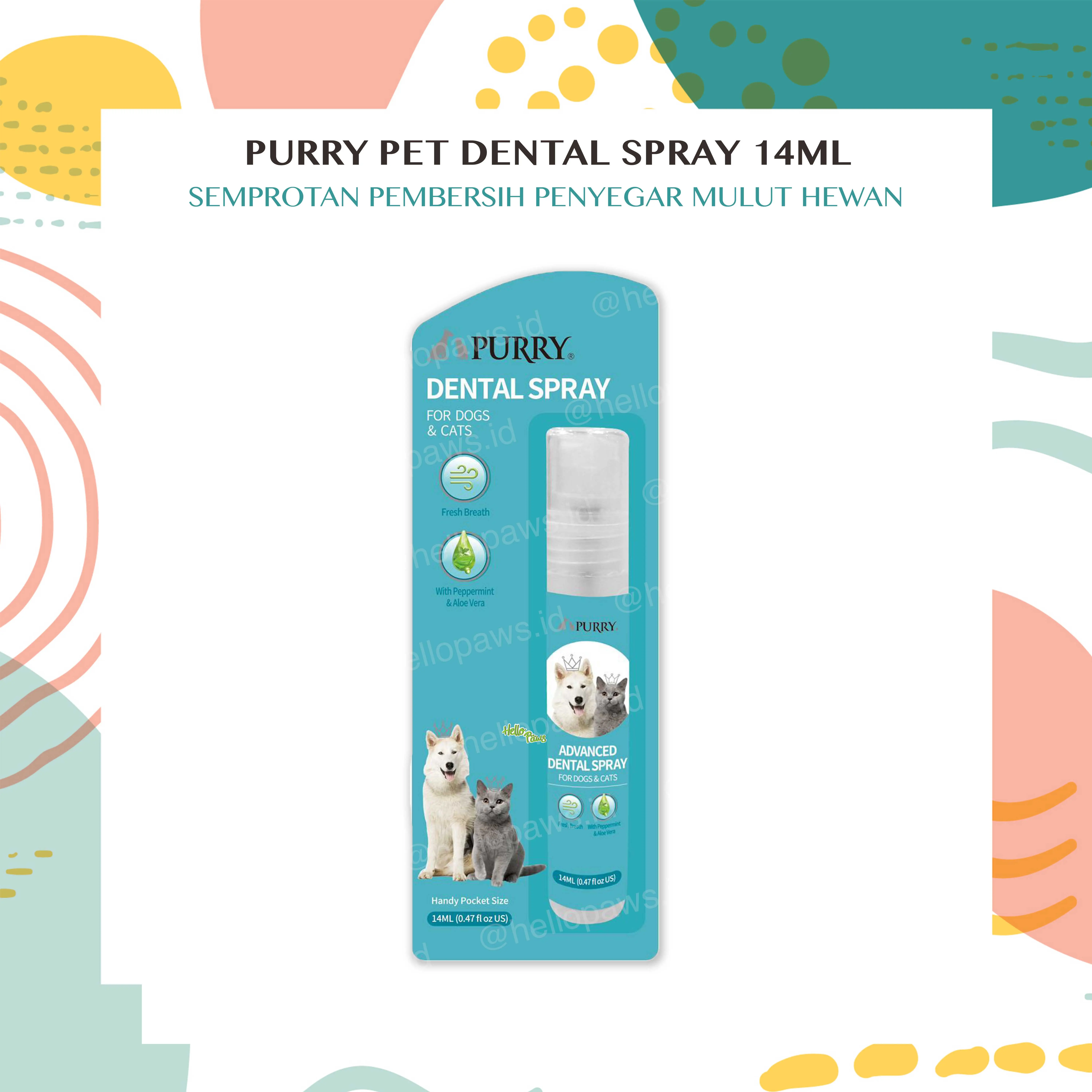 Purry Pet Dental Spray 14ml - Pembersih Penyegar Gigi Mulut Hewan