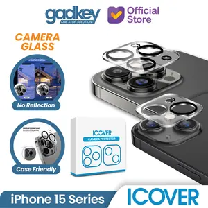 Tempered Glass Kamera iPhone 15 Pro Max Plus iCover Pelindung Lens
