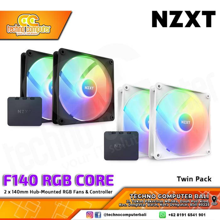 Gambar FAN CASING NZXT F140 RGB CORE - 140mm Twin RGB Fan with Controller dari Techno Computer Bali Kota Denpasar Tokopedia