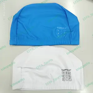 swim cap swimcap topi renang happy fit polyester kain ORIGINAL ASLI