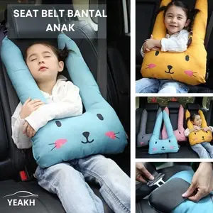 Bantal seat belt anak bantal safety anak di mobil untuk keamanan Abu Biru Empuk Kuning Dudukan Bayi