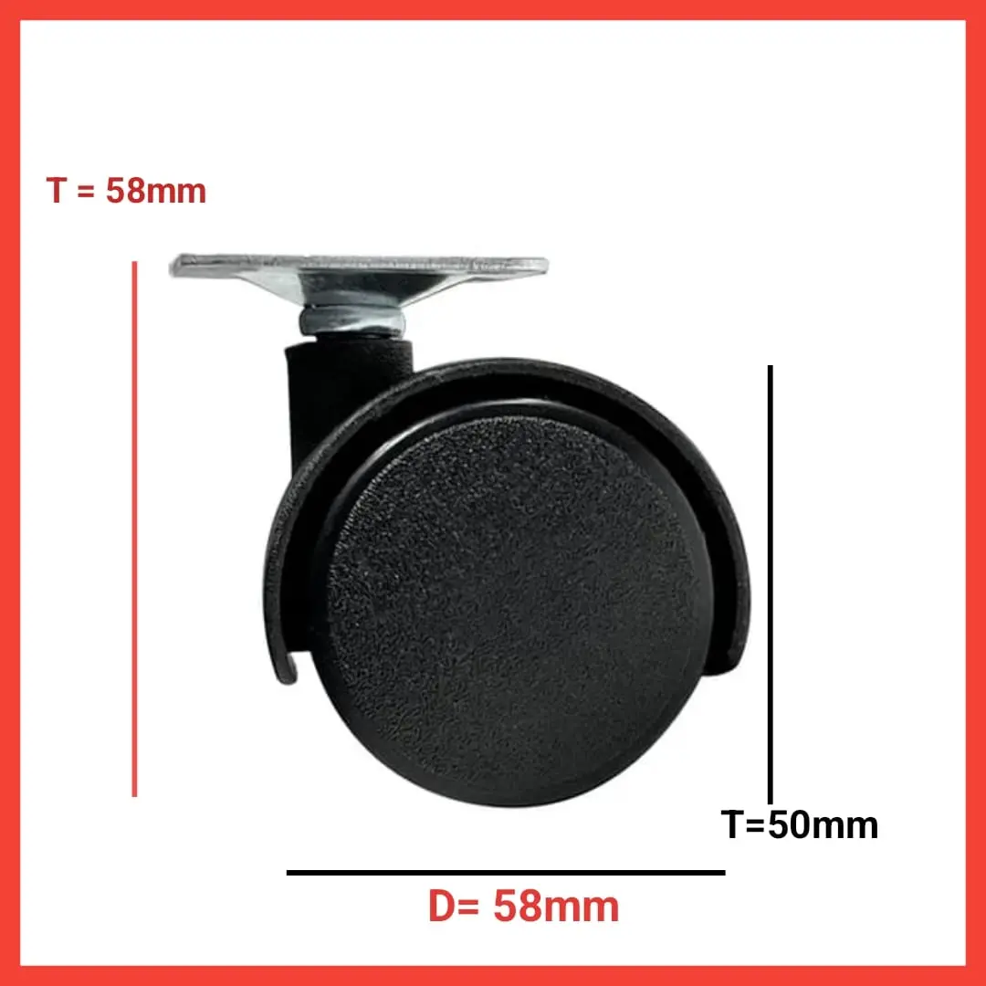 Roda caster kastor kursi kantor /rak/etalase 2 inch