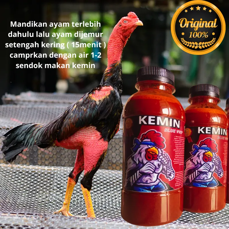 Kemin ayam aduan extra merah kulit ayam bangkok thailand tebal 200ml kamlang  jamu 0