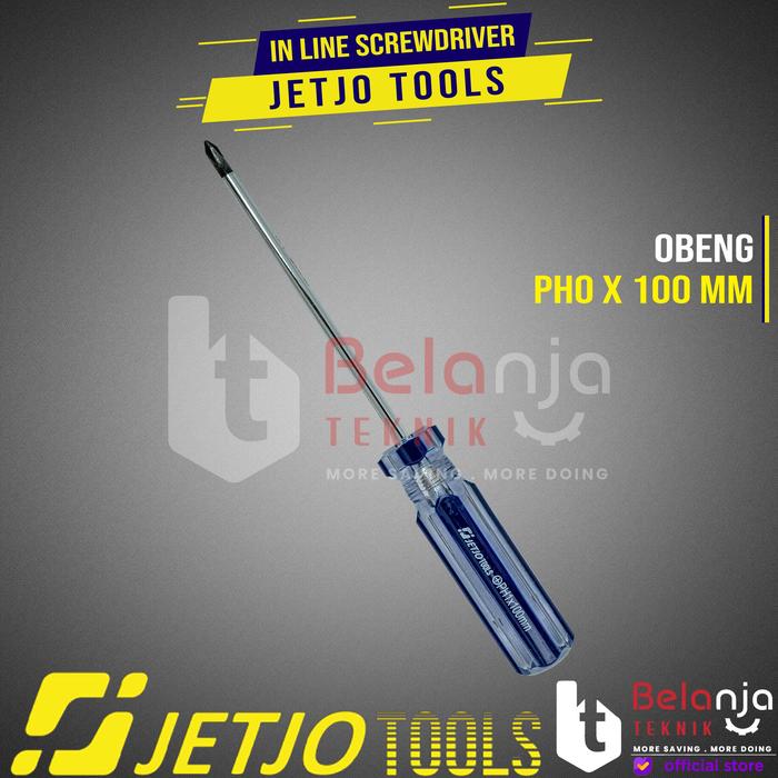 Gambar JETJO TOOLS Obeng Plus Transparan PH0X100MM 4 Inch In Line Screwdriver dari Belanja Teknik Kota Bogor Tokopedia