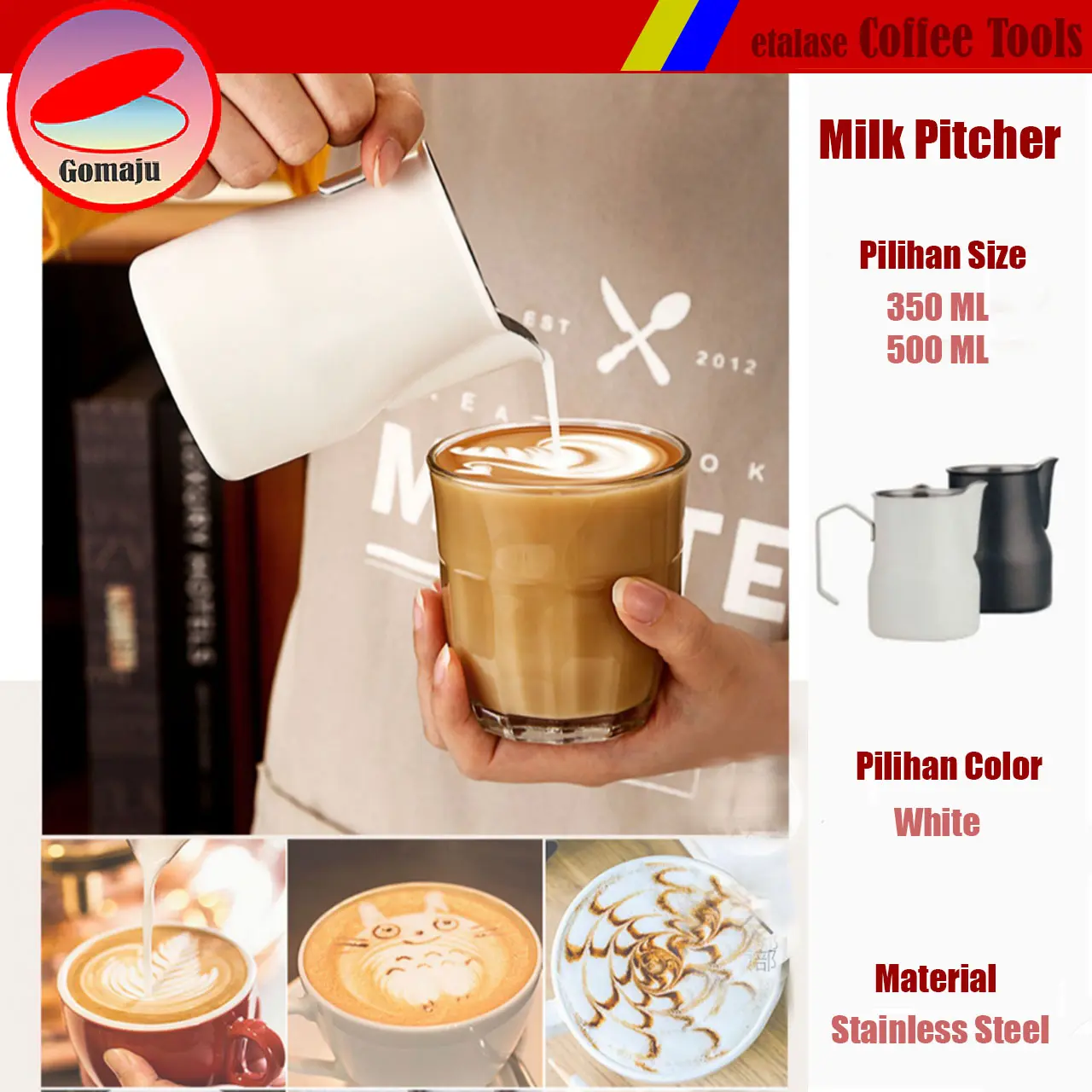 Milk Jug Stainless Steel Milk Jug Frothing Pitcher Mug Pembuih Susu Pengocok Minuman