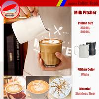 Gambar Milk Jug Stainless Steel Milk Jug Frothing Pitcher Mug Pembuih Susu Pengocok Minuman - White 350ml dari Gomaju TikStor Kota Administrasi Jakarta Utara 1 Tokopedia