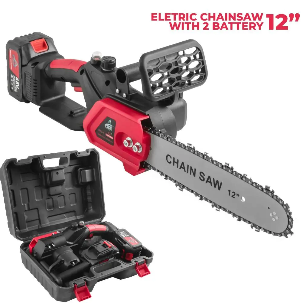 Allefix Chainsaw Cordless Gergaji Rantai Elektrik Mini 12 Inch 2