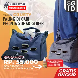 Bonding Bag / Travel Pouch Sugar Glider Tupai Landak Mini dan cincila