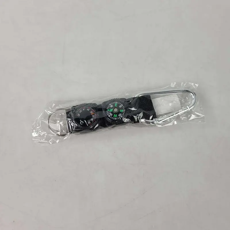 Carabiner Mini Buckle Gantungan Kunci Keychain 3in1 Kompas Termometer 4