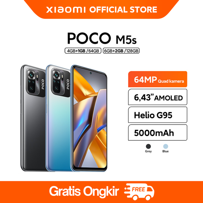 Gambar XIAOMI OFFICIAL POCO M5s MediaTek Helio G95 Dotdisplay AMOLED FHD+ NFC dari Xiaomi Indonesia Kab. Tangerang Tokopedia