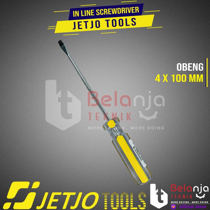 Gambar JETJO TOOLS Obeng Kristal Minus 4 X 100 MM In Line Screwdriver (-) Min dari Belanja Teknik Kota Bogor Tokopedia