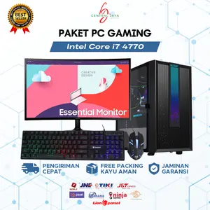 1 set pc gaming fullset core i7 4770 ram 8gb vga 4gb + monitor 24 inch