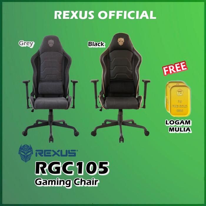 Gambar Rexus RGC-105 Gaming Chair RGC105 Kursi Gaming - Black dari Officiall Brands Kota Administrasi Jakarta Barat Tokopedia