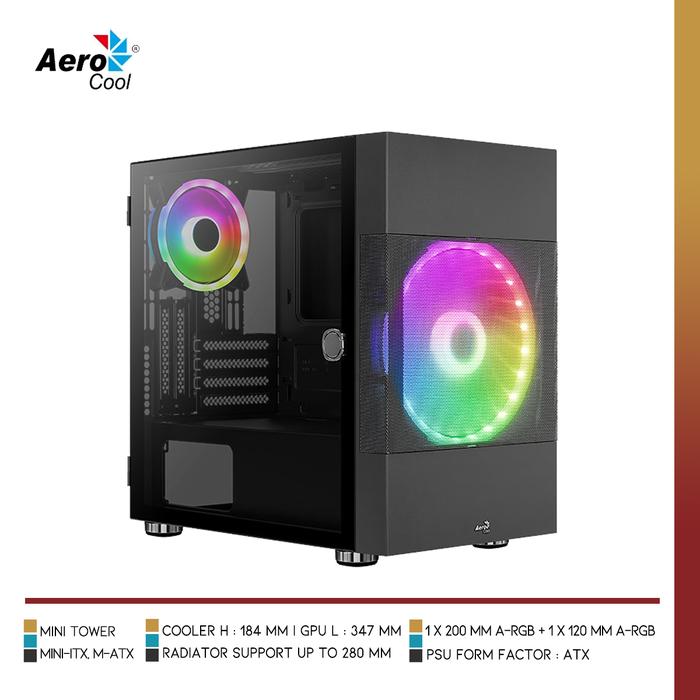 Gambar AEROCOOL Atomic ARGB | Mini Tower Case dari Nano Komputer Kota Administrasi Jakarta Pusat Tokopedia