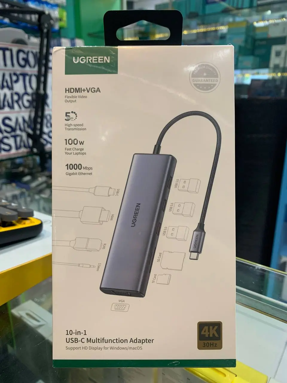 UGREEN 10in1 Hub Adapter USB C To Lan Rj45 HDMI VGA SD Card Aux 3.5mm