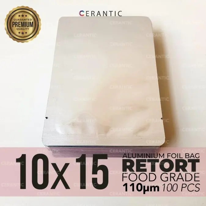 aluminium foil retort / tahan panas / steril ukuran 10x15 sachet