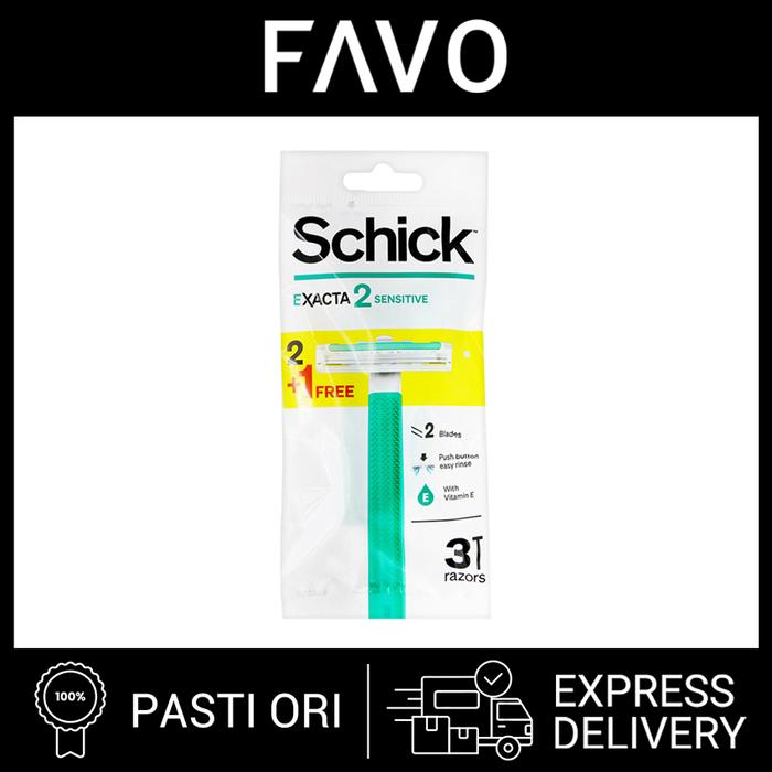 Gambar Pisau Cukur Schick Exacta 2 for Sensitive Skin - 3 Razors dari FAVO Official Store Kota Administrasi Jakarta Selatan Tokopedia