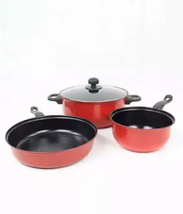 Panci Set Wajan 1 Set Anti Lengket Isi 3 Pcs Tutup SQRS 3 IN 1 Grosir