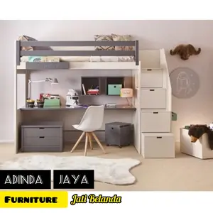 ranjang anak tingkat + meja balajar 100x200