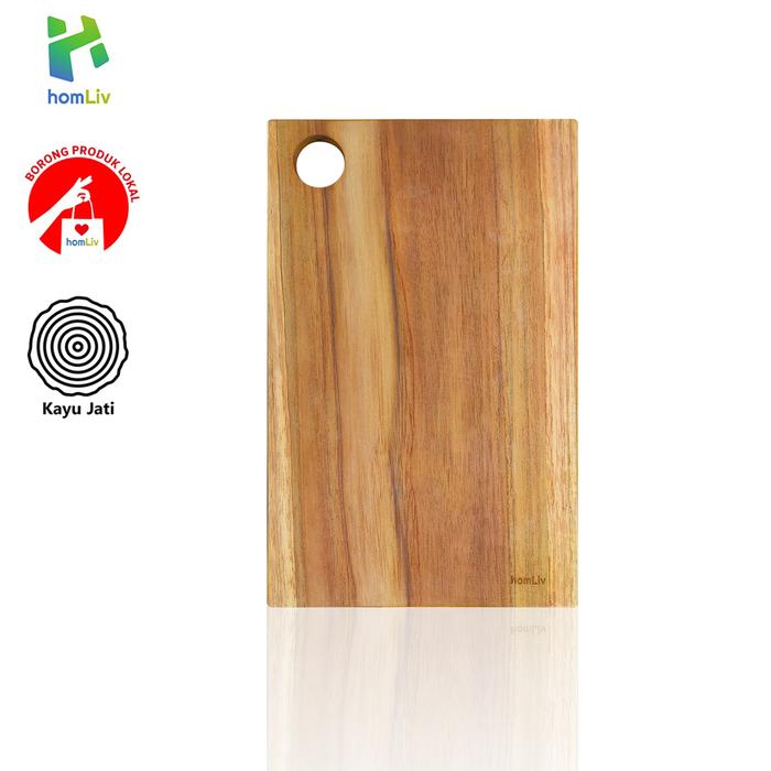 Gambar Talenan Kayu Jati Persegi Panjang Wooden Cutting Board Pepita homLiv - L dari KODAKI Mall Kota Administrasi Jakarta Utara Tokopedia