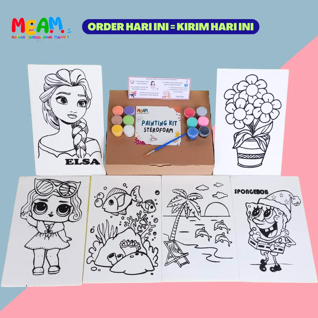 PAINTING KIT STEROFOAM ANAK Paket DIY ANAK Set Melukis Sterofoam