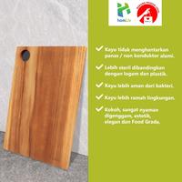 Gambar Talenan Kayu Jati Persegi Panjang Wooden Cutting Board Pepita homLiv - L dari KODAKI Mall Kota Administrasi Jakarta Utara 5 Tokopedia