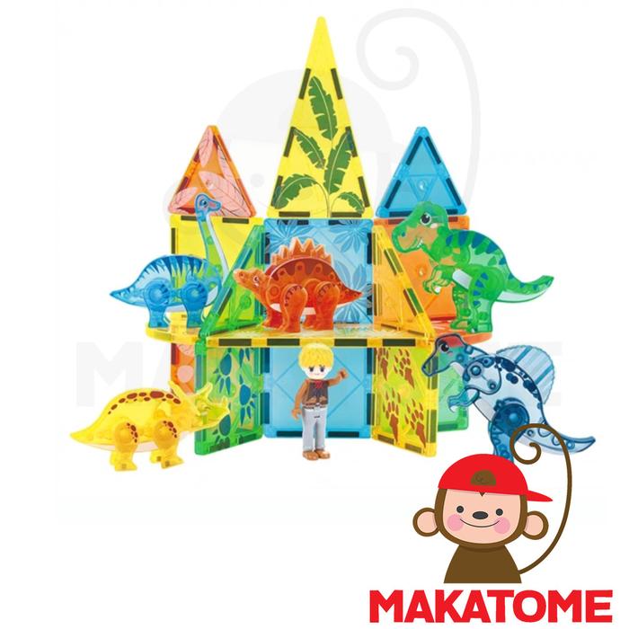 Gambar Animal Magnetic Tiles Mainan Edukasi Dinosaurs Set 49pcs magnet tile dari Makatome Shop Kota Tangerang Selatan Tokopedia
