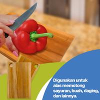 Gambar Talenan Kayu Jati Persegi Panjang Wooden Cutting Board Pepita homLiv - L dari KODAKI Mall Kota Administrasi Jakarta Utara 3 Tokopedia