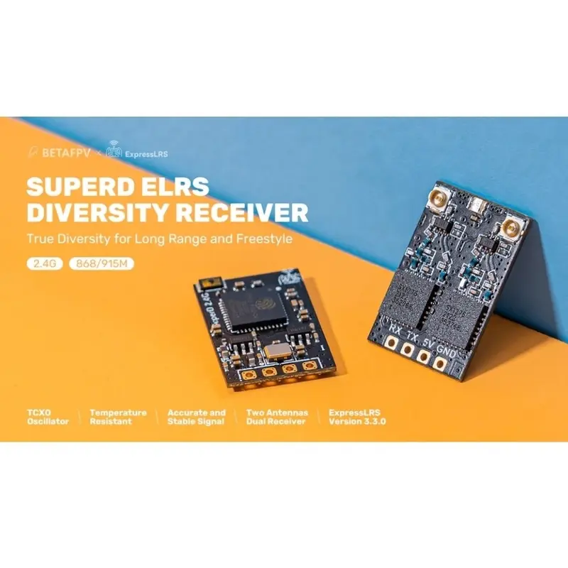 BetaFPV SuperD ELRS Diversity Receiver  Elrs 2.4GHz 868MHz 915MHz 2