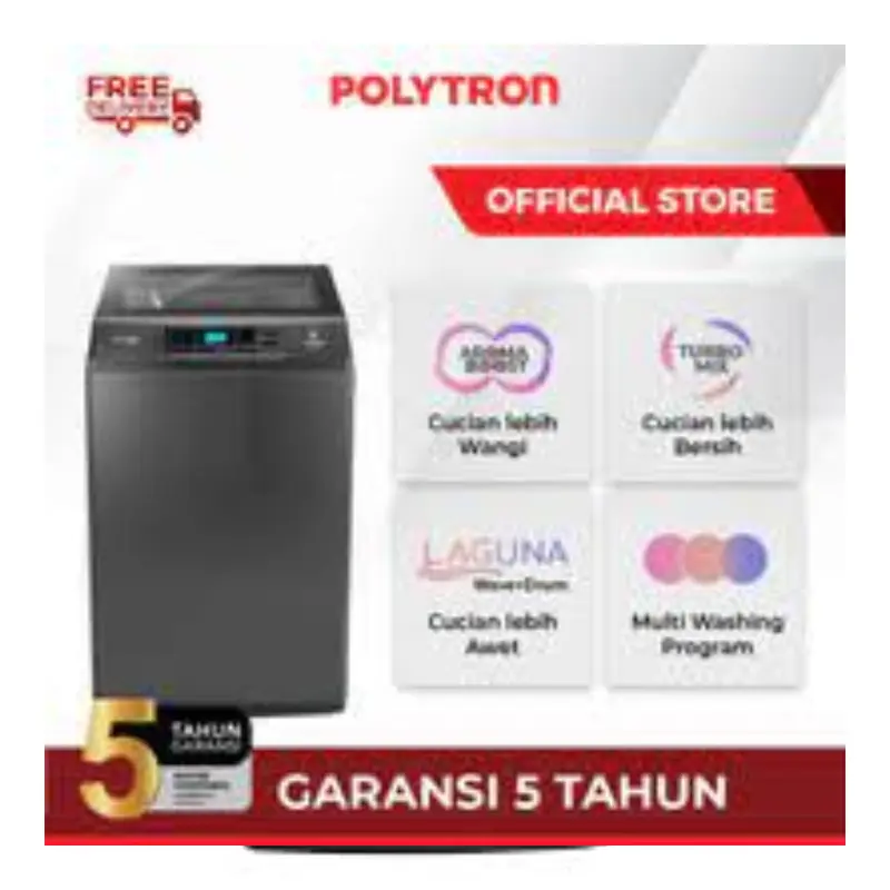 MESIN CUCI 1 TABUNG  TOP LOADING POLYTRON 8 KG PAW-8028 2