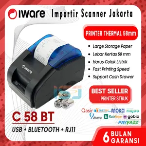 Printer Bluetooth C58BT Support Cash Drawer PPOB Pos Kasir Android