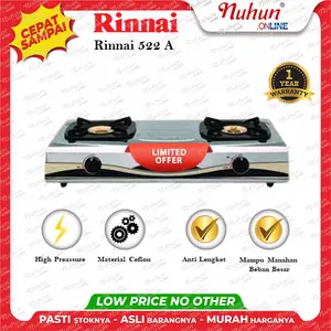 Kompor Gas 2 Tungku Rinnai 522A Original Pabrik
