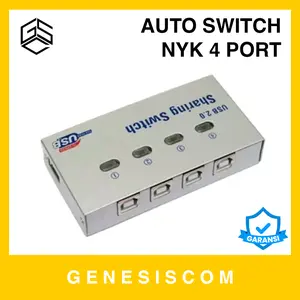 Auto Switch USB Printer 4 Port NYK Sharing Switcher USB2.0 4 In 1 Out Autoswitch Splitter Spliter Adapter Adaptor 4P