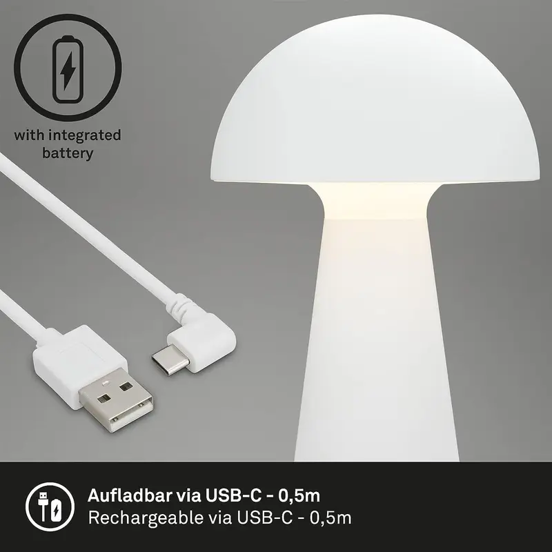 Lampu Meja - LED Mushroom Table Lamp - USB Rechargeable 6