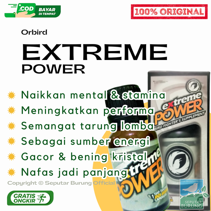 Gambar Vitamin Burung EXTREME POWER Orbird Lomba Gacor Bening Energi Nafas Panjang dari Seputar Burung Indonesia Kota Surakarta Tokopedia