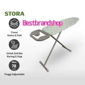 STORA MEJA SETRIKA LIPAT IRONING BOARD W/IRONREST 91.5X30.5CM GREEN