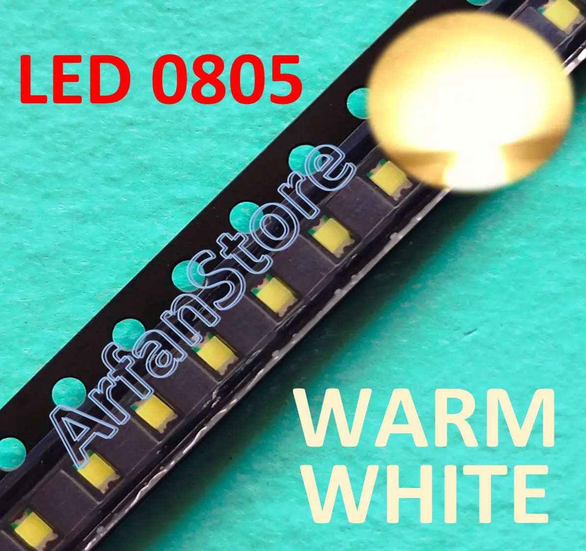 SMD LED 0805 Warm White SMT Chip 2012 Super Bright Putih Kekuningan