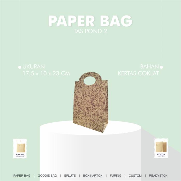 Gambar Tas Kertas Kraft Ringan Kecil Belanja Hadiah Kado 17,5 x 10 x 23 dari Rahmah Tas Kertas dan Kemasan Kab. Sleman Tokopedia