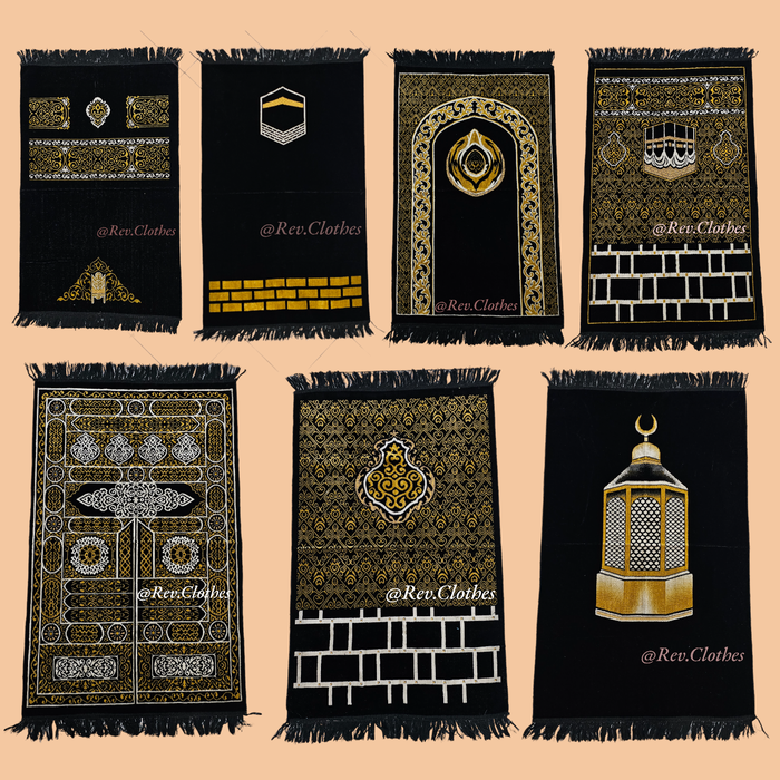 Gambar SAJADAH HITAM TURKY / 110x70cm / SAJADAH TEBAL TURKI PREMIUM dari Rev muslim store Kota Administrasi Jakarta Pusat Tokopedia