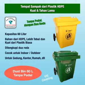 Tempat Sampah Plastik 60 L dengan Roda ( Dustbin )