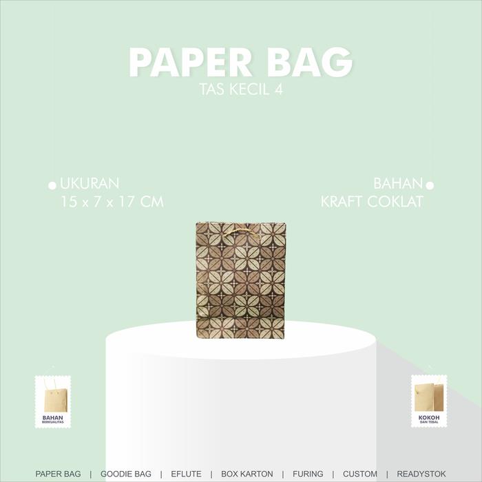 Gambar Tas Kertas Kraft Ringan Kecil Belanja Hadiah Kado 15 x 7 x 17 dari Rahmah Tas Kertas dan Kemasan Kab. Sleman Tokopedia
