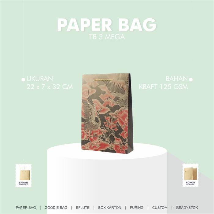 Gambar Tas Kertas Kraft Motif Belanja Hadiah Kado Souvenir 22 x 7 x 32 dari Rahmah Tas Kertas dan Kemasan Kab. Sleman Tokopedia