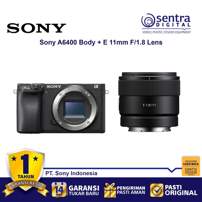 Gambar Sony Alpha A6400 (Body Only) With E 11mm F/1.8 Lens (SEL11F18) - BO dari Sentra Digital Kota Surabaya 5 Tokopedia